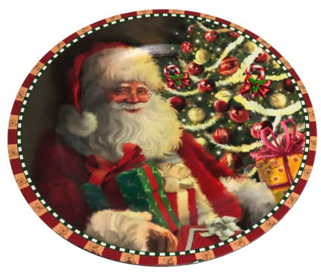TIENDA EURASIA® Pack 4 Bajo Platos Decorativos de Navidad - Decoración Casa y Mesa - Adornos (94507 - Santa Claus)