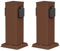 ledscom.de 2 pièces Colonne de Prises de Courant de Jardin Polly pour l'extérieur, IP44, 2X, Acier Inoxydable, Brun, carré, 27 cm