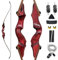 OBTOUTDOOR Black Hunter 60 Zoll Bogenschießen Recurvebogen 20lbs-60lbs Takedown Bogen Set Sportbogen Für Rechtehand Jagd (20LBS)