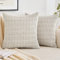 EMEMA Kordsamt Kissenbezüge Dekorative Sofakissen Moderne Kissenhüllen 50x50 cm Dekokissen Weicher Zierkissenbezug für Wohnzimmer Sofa Schlafzimmer 2er Set Beige