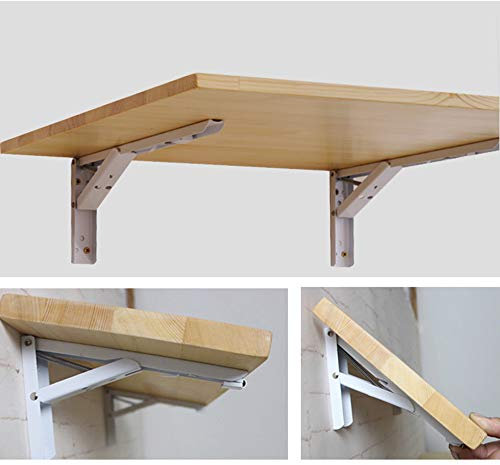 CHEMYO Wand-Schreibtischregal aus Edelstahl, 220 Lb, klappbarer Wandtisch aus Metall | Arbeitsstation, Garage, Wäscherei, Aufbewahrung, Hauswirtschaftsraum, Wandmontage, schwimmender Regaltisch, s