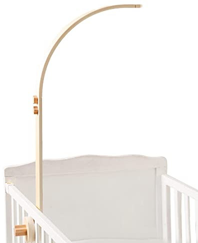 Mobile Halterung Holz für Babybett, Mobile Halterung Wickeltisch für Kinderzimmer-Dekoration, Angepasst Mobile Halter Gestell Stange für Aufhängung Windspiele Bettglocke, Baby Bett Spielzeuge(Gebogen)