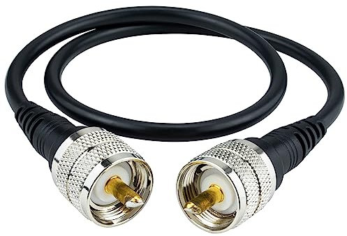 Boobrie Upgraded PL259 50CM CB Radio Extension 50ohms RG58 Coaxial Cable UHF PL-259 to PL-259 Low Loss CB Coax Jumper Cable for Antenna SWR Meter Ham Radio Broadcast Telecom