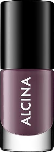 ALCINA Nail Colour winter plum - 1x5 ml - einfaches, streifenfreies Auftragen dank des speziell geformten Pinsels - brillante, intensiv deckende und langanhaltende Nägel - Nagellack in Lila - deckend
