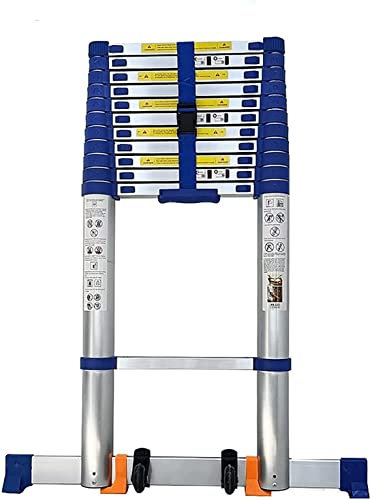 Telescopic Straight Ladder8M/26 Feet Telescoping Ladder Extra Long Aluminum Extension Ladder Heavy Duty Folding Telesladder with Stabilizer Bar 150Kg/330Lb for Household Daily