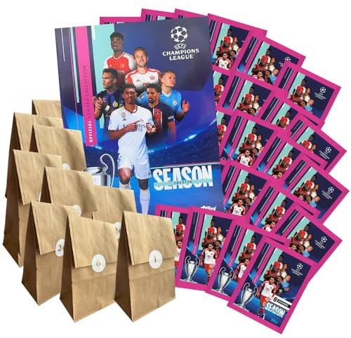 Bundle mit TOPPS Champions League 2023/24 Sticker-Adventskalender - 24 Überraschungen + Exklusive Collect-it.de Hüllen