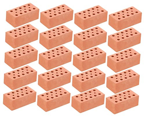 OATIPHO 20st Simulierter Ziegel Miniaturgebäude Miniatur DIY Stein Gefälschter Ziegel Miniatur-ziegelblöcke Miniblöcke Für Mikrolandschaftsdekoration Kind Ziegelwand Schreibtisch Ton