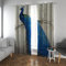 HOBBOY Rideaux occultants de Style Chinois Luxe Bleu Paon Motif assombrissement oeillet Rideaux pour Chambre à Coucher Salon Salle à Manger 2 Panneaux 2xW132xL160cm
