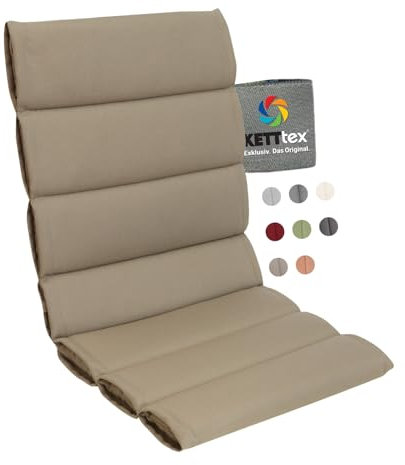 KETTtex EXKLUSIV Comfort Plus Auflage Mittellehner Taupe/Champagner I Gartenstuhl Polster 106x50x5/3cm I KTH1 Sitzauflage weich & robust I Stuhlauflage UV-beständig I Sitzkissen I Dessin 2314