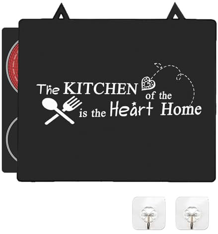 Alfombrilla protectora para placa de inducción, Placa de Cubierta de Cocina,Tapete de Inducción Silicona 62 * 53cm con 2 ganchos, alfombrilla protectora antideslizante para estufas, encimeras (01)