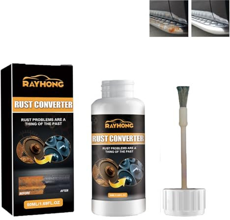 Schwarz Rostumwandler & Grundierung | Rostkonverter mit Pinsel 2 in 1 | Hocheffektiver Rostkonverter | Rostfreie Grundierung für Autos | Rostentferner | Rostschutz | Rostschutz-Reparaturmittel