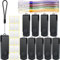 Uflatek Clé USB 3.0 64 Go - Lot de 10 Flash Drive Rotative en Métal Noir avec Cordes