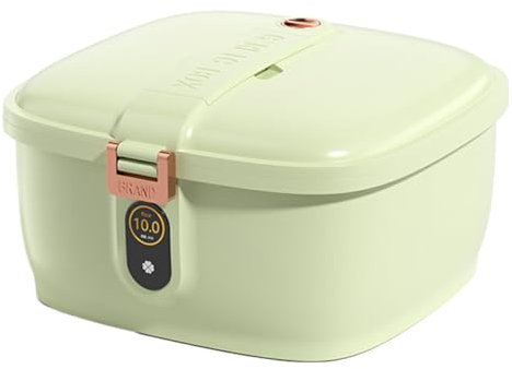 BEALIFE Schlagfestes Reis Box Korn für praktische Lebensmittelaufbewahrung, Reis Aufbewahrungsbehälter, PP Lebensmittelaufbewahrungsbehälter, Schnallendeckel, Hellgrün, 5kg