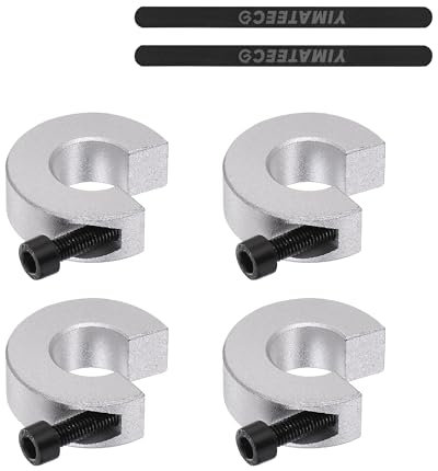 YIMATEECO SBR12 Linearschienen Anschlagsicherungsring, 4 Stück SBR Linearer Schienenstopper Limit Fester Ring Klemmwellenkragen mit Stellschraube CNC Teile für DIY 3D-Drucker Maschinen (4er-Pack)