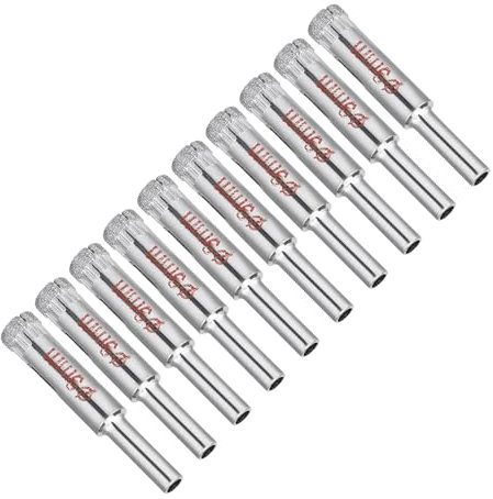 CoCud Diamond Drill Bits, 9mm Cutting Diameter, Nickel-plated Coating Diamond Core Drill Hole Saws - (Applications: for Glass Precision Drilling Bits Tools), 10-Pieces