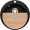 PRIMAGRAN Evier cuisine Granit Rond Noir Métallisé 53x53cm, Evier 1 bac + Kit de Vidage + Planche à Découper, Lavabo Cuisine au meuble 50cm - Pise Max