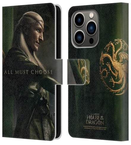 Head Case Designs Offizielle House of The Dragon: Television Series Aemond Charakter-Posters Aus Staffel 2 Leder Brieftaschen Handyhülle Hülle Huelle kompatibel mit Apple iPhone 14 Pro