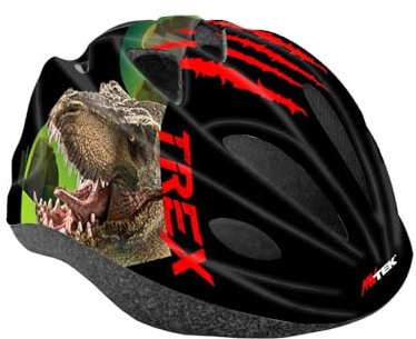 MVTEK Kinder Casco Junior T-rex Rosso Kinderhelm Happy Jungle Violett, rot, 52/56cm