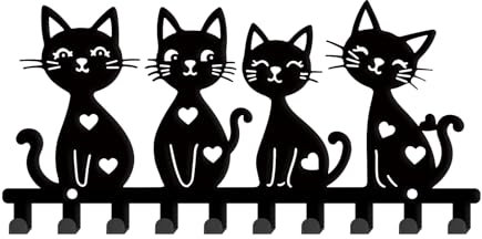 SUPERDANT Porte Clef Mural pour Chat 10 crochet Porte Clés de Ferme pour Porte Clé Mural Organisateur de Clés en Métal Crochets pour Clés pour Laisse de Chien Cuisine à Domicile