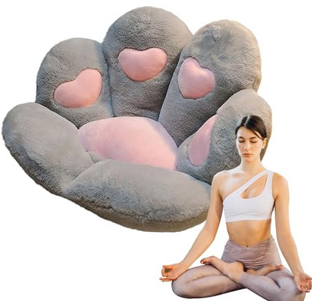 Cat Paw Seat Cushion - Cute Cat Paw Shape Office Chair Cushions | 28x 24 Comfy Gaming Chair Pad, Adorable Seat Cushion for Girls, idel gftt for Cat Lovers, Cozy Dining Room Decor, Plush Cat Paw Pad
