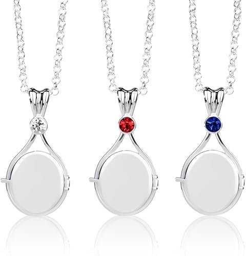ZhongShuang 3 Pcs Plötzlich Meerjungfrau Kette Mermaid Medaillon, Kette Mädchen Edelstahl Meerjungfrauen Anhänger Schmuck Halsketten, Kette Damen,Passend Für Damen Und Mädchen (Blau Rot Weiß)