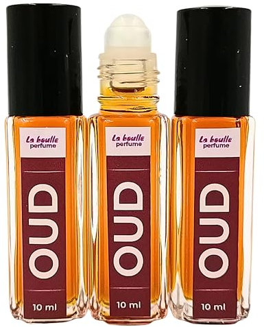 Oud Roll-On Perfume - Long-Lasting Fragrance with Agarwood, Rose, and Vitamin E - Bold Woody Aroma, Vegan, Handmade, 10ml Rollerball