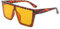 FOURCHEN Square Oversized Sunglasses for Women Men Fashion Flat Top Big Frame Shades (Leopard yellow)
