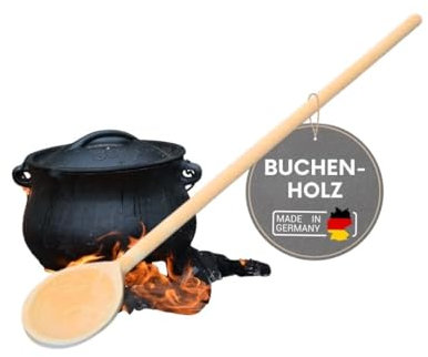 TOPANBIETER 999 Kochlöffel aus Buchenholz, Made in EU, 80 cm, langer Küchenlöffel aus Holz, stabil und hitzebeständig, ideal für Großküchen und Haushalt (1)