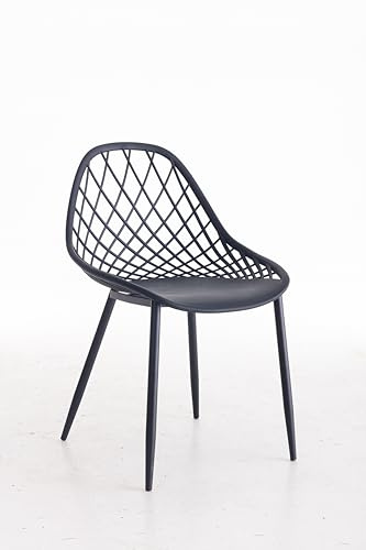 KG KITGARDEN - Pack de 4 Sillas de Polipropileno y Acero para Exterior Jardín Hostelería, 51x54x82 cm, Gris Antracita