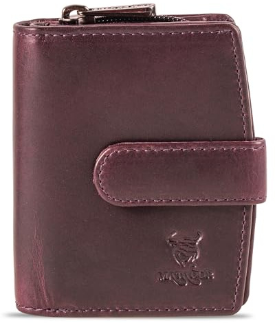MATADOR Petit Porte Monnaie Cuir #Valence Mini avec Noble Boîte Cadeau, Portefeuille Femme de Luxe avec RFID, Petit Portefeuille avec de Nombreux Compartiments à Cartes Violet