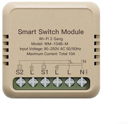 Entgoinggo Smart Switch Modul mit Matter Protokoll für WLAN, DIY-Fernbedienung kompatibel für Homekit, für Alexa, Google Home und Smart Things, doppelte Steuerung für Flure, Power-Off-Speicher