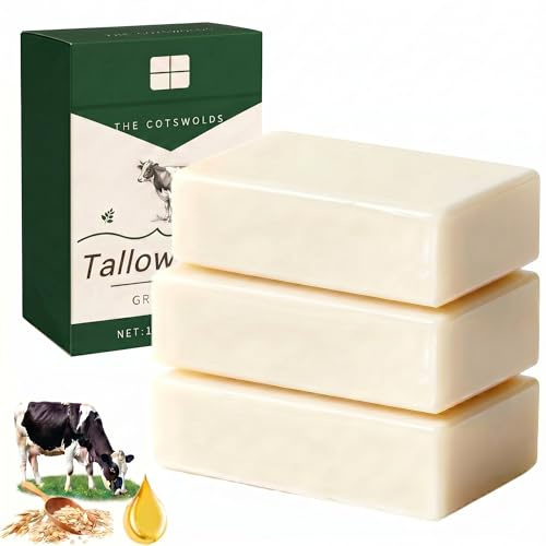 Tallow Soap 3 x 100G Multipack – Natural Soap for Skin, Body, Hair & Shaving – Nourishing, Moisturising & Natural – 100% Toxin-Free