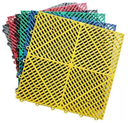 Modulare, Ineinandergreifende Gummibodenfliesen Mit Drainage for Terrasse, Badezimmer, Küche, Garten, Pool, Patio Und Balkon(Blue,16 Pieces)