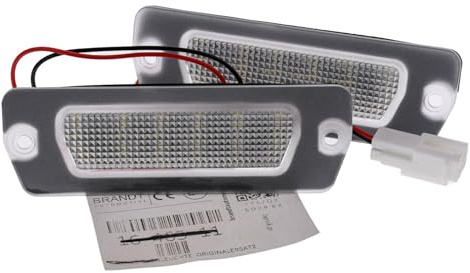 BRANDT AUTOMOTIVE Kennzeichenleuchten + Kabel LED kompatibel mit Maserati Coupe 4200 I 01-07 GranCabrio I 10-19 GranSport I 04-07 GranTurismo I 07-19 GranTurismo Sport I 12-19 Spyder 4200 I 01-07