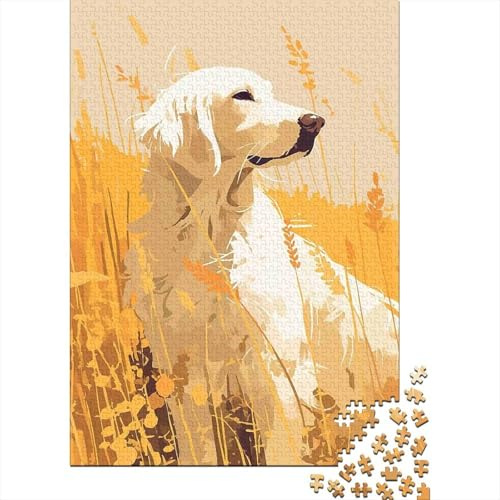 Dog in Wheat Field 1000 Piece Jigsaw Puzzle for Adults Paper Game Relax