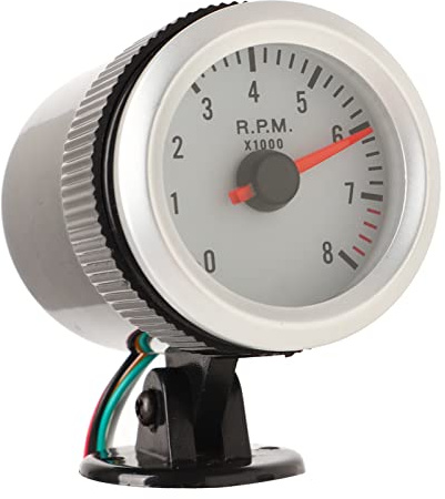 Fabater Tachymètre de 52 Mm, Rétroéclairage Large compatibilité avec les Véhicules pour la visibilité Nocturne Tachymètre de 2 Pouces, à Pointeur avec Kit d'installation pour Véhicules à 1 4 6 8