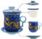 HOLLIHI Porcelain Tea Cup with Lid and Saucer Infuser Sets - Chinese Jingdezhen Ceramics Coffee Mug Teacup Loose Leaf Tea Brewing System for Home Office