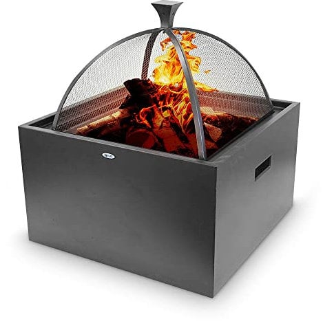 HEAT Outdoor Living Feuerkorb 3 in 1 - Feuerschalen Für Den Garten - Feuertonne Aus Stabilem Stahl Outdoor - Feuerstelle für Entspannte Abende - 61x61x67cm Schwarz