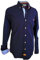 Pi2010 Camisa Bandera de España Hombre Marino con celete. Fabricada en España. Talla XL