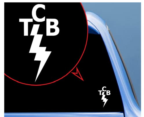 Custom Decal Car for Elvis TCB for Car, Truck, Jeep, Funny, Window, Motorcycle, Helmet, Bumper, Decal for Laptop, Phone, Home Decoration / 5 in x 3 in/White