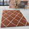 HomebyHome Shaggy Teppich Wohnzimmer 160 x 230 cm - Hochflor Teppich Skandi Rauten Terrakotta Extra Weich und Flauschig - Bettvorleger Teppich für Schlafzimmer, Küchenläufer - Carpet, Halı, Kilim