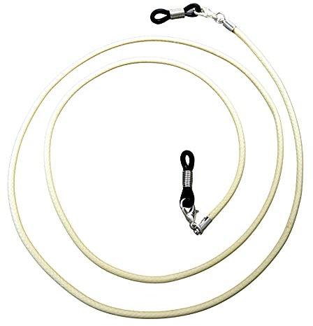 Hawhy Brillenband aus starkem Material in vielen modischen Farben für alle Arten von Brillen geeignet,mit extra Anti Rutsch Öse die hält (Creme)