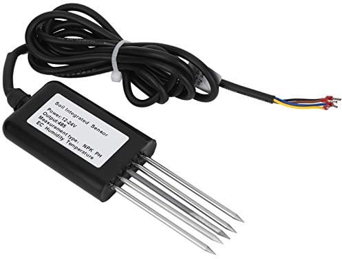 RS485 5Pin Bodensensor, PH NPK Temperaturtester, Feuchte EC Sensor, Leitfähigkeitsdetektor Tester, Kunststoff+Stahl+Epoxid für Wassersparende Bewässerung PH-Wasserqualitäts-/Temperatur-Hygrometer