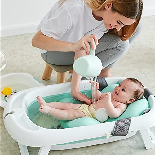 Bakermiche Coussin de Bain Réglable pour Bébé - Siège de Bain pour Tout-Petit, Réducteur de Baignoire, Tapis Antidérapant Pliable et Confortable
