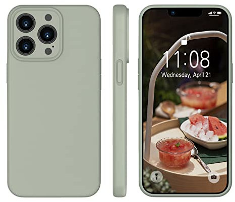 ORDA für iPhone 13 Pro Max Hülle Silikon Case, Handyhülle für iPhone 13 Pro Max Ultra Dünn mit Microfiber, Flüssig Silikon Gel Gummi Schutzhülle Matt Hülle für iPhone 13 Pro Max 6.7'' Kupfer Grün