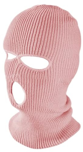 TOPTIE Cagoule à 3 trous, double tricot, masque de ski coupe-vent respirant pour homme et femme