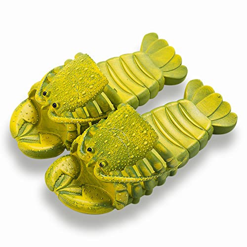 TRNL lobster Hausschuhe Unisex Sandalen, rutschfeste Hummer-Hausschuhe Strand Hummer Hausschuhe Tier Lustiges Geschenk Pool Strand & Dusche Schuhe (40-41, Grün)