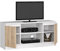 BDW Kommode, RTV Schrank, TV Gerät, viel Stauraum, Kleiderschrank, Diele, Wohnzimmer, Schlafzimmer Kommode, Multifunktionsschrank. Abmessungen: 120 x 55 x 40 cm (Weiß - Sonoma Eiche)