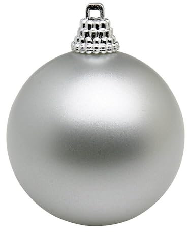 Deco Woerner Weihnachtskugeln Silber matt, 10 cm - 6 Stück