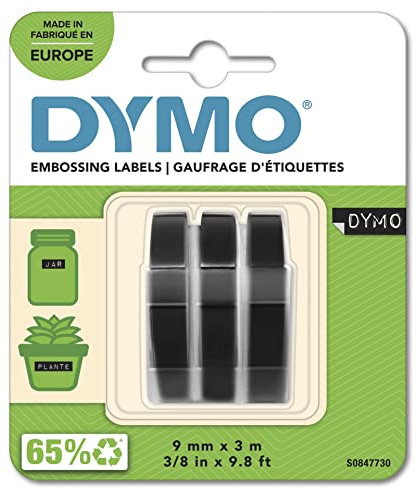 Dymo S0847730 Prägeband 3D schwarz 9mmx3m VE=3 für 3D 9mm 3D 9mm